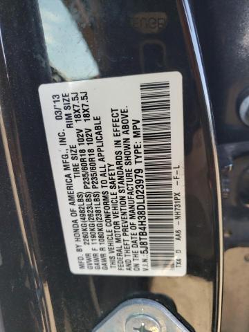 5J8TB4H38DL023979 - 2013 ACURA RDX BLACK photo 13