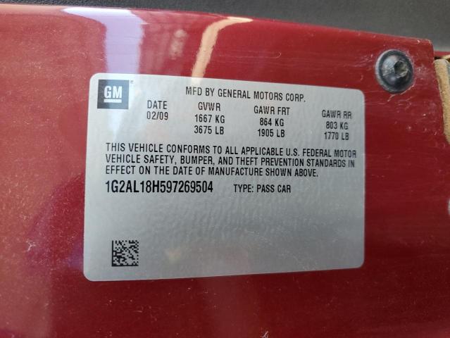1G2AL18H597269504 - 2009 PONTIAC G5 Bordo fotoğraf 12