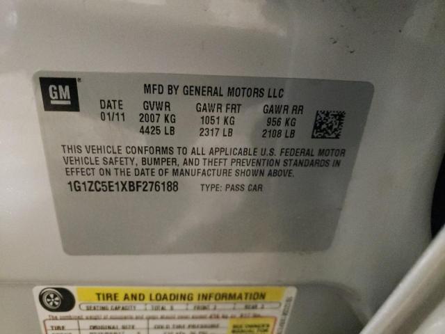 1G1ZC5E1XBF276188 - 2011 CHEVROLET MALIBU 1LT SILVER photo 12