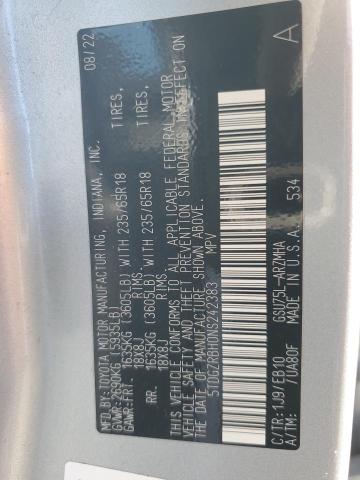 5TDGZRBH0NS242383 - 2022 TOYOTA HIGHLANDER XLE Gümüş foto 14