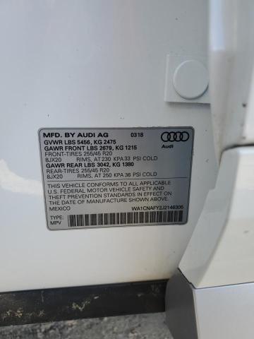 WA1CNAFY2J2146305 - 2018 AUDI Q5 PRESTIGE 白色 照片 14