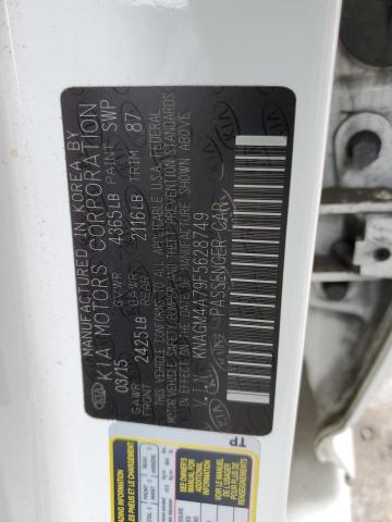 KNAGM4A79F5628749 - 2015 KIA OPTIMA LX WHITE photo 13