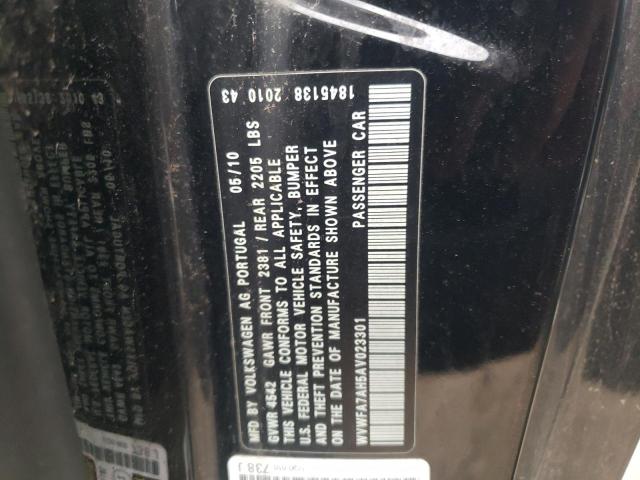 WVWFA7AH5AV023301 - 2010 VOLKSWAGEN EOS LUX 黑色 照片 12