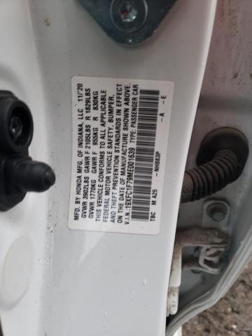 19XFC1F79ME001639 - 2021 HONDA CIVIC EXL WHITE photo 13