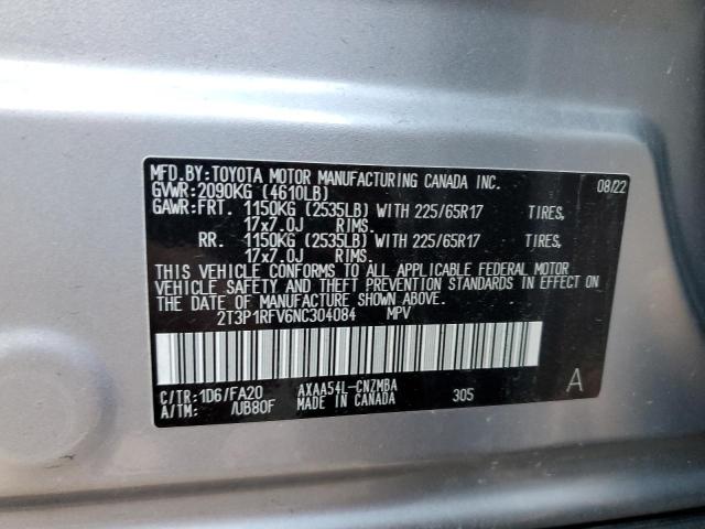 2T3P1RFV6NC304084 - 2022 TOYOTA RAV4 XLE SILVER photo 13