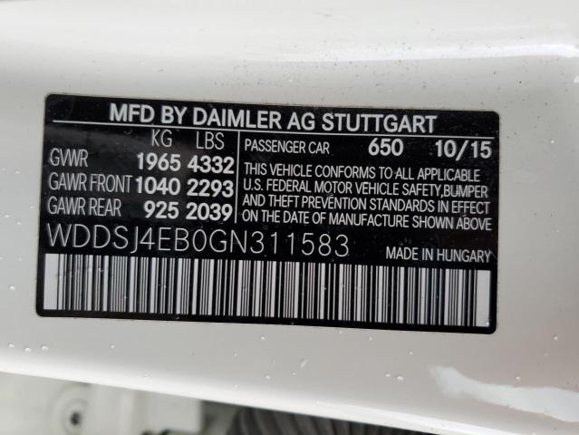 WDDSJ4EB0GN311583 - 2016 MERCEDES-BENZ CLA 250 WHITE photo 12