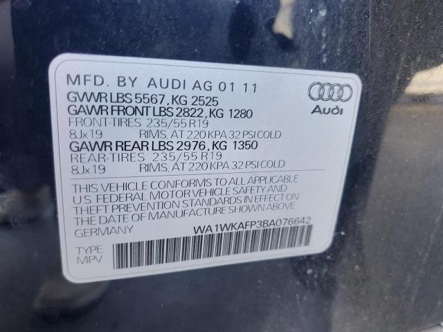 WA1WKAFP3BA076642 - 2011 AUDI Q5 3.2 PRESTIGE BLUE photo 14