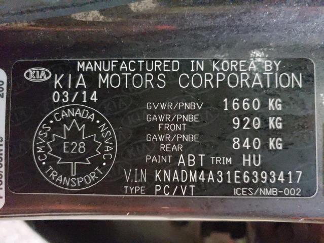 KNADM4A31E6393417 - 2014 KIA RIO LX GRAY photo 13