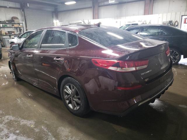 5XXGT4L38KG343742 - 2019 KIA OPTIMA LX BURGUNDY photo 2