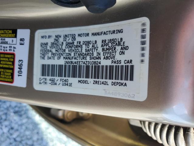 1NXBU4EE7AZ310824 - 2010 TOYOTA COROLLA BASE GOLD photo 13