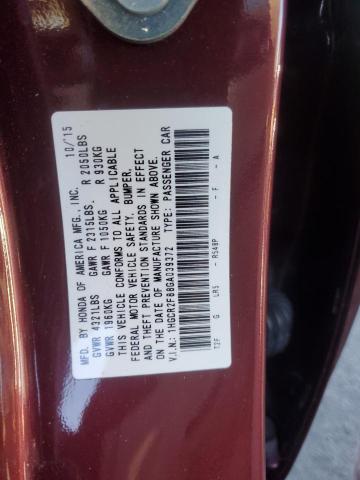 1HGCR2F88GA039372 - 2016 HONDA ACCORD EXL BURGUNDY photo 12