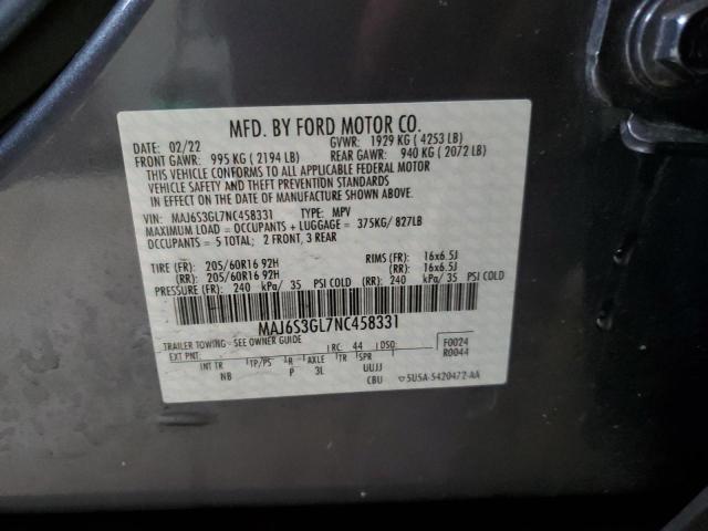 MAJ6S3GL7NC458331 - 2022 FORD ECOSPORT SE Grafit foto 13