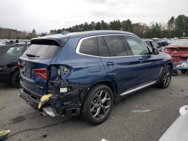 5UXTY5C0XM9E87144 - 2021 BMW X3 XDRIVE30I BLUE photo 3