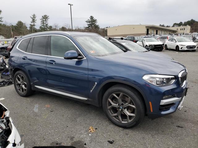 5UXTY5C0XM9E87144 - 2021 BMW X3 XDRIVE30I BLUE photo 4