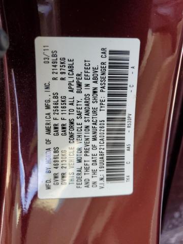 19UUA8F21CA002605 - 2012 ACURA TL BURGUNDY photo 12