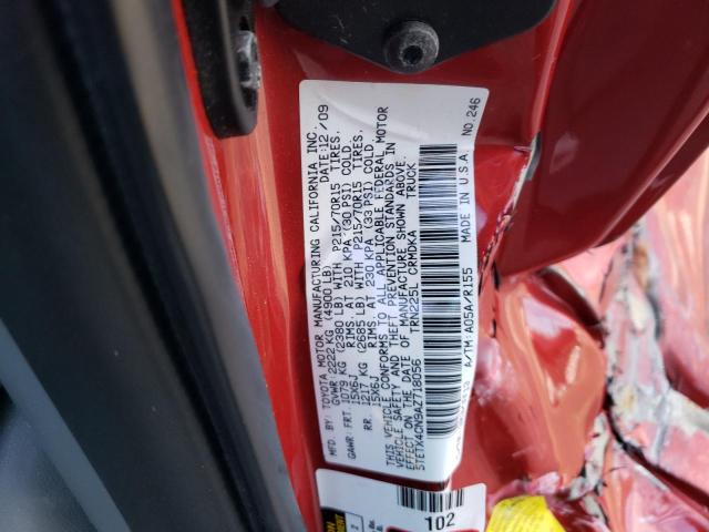 5TETX4CN9AZ718056 - 2010 TOYOTA TACOMA ACCESS CAB Қызыл фото 12