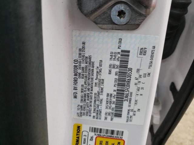 3LN6L5FC0HR630530 - 2017 LINCOLN MKZ RESERVE თეთრი ფოტო 12