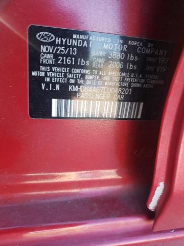 KMHDH4AE7EU048201 - 2014 HYUNDAI ELANTRA SE RED photo 12