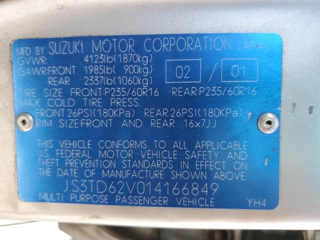 JS3TD62V014166849 - 2001 SUZUKI GRAND VITA JX SILVER photo 13