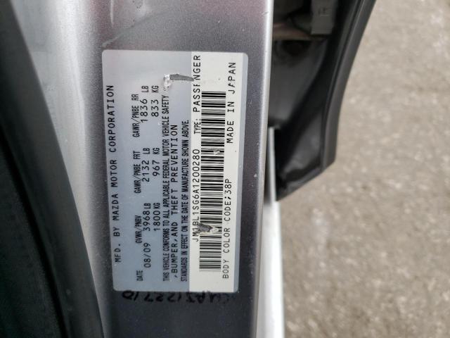 JM1BL1SG6A1200280 - 2010 MAZDA 3 I GRAY photo 13