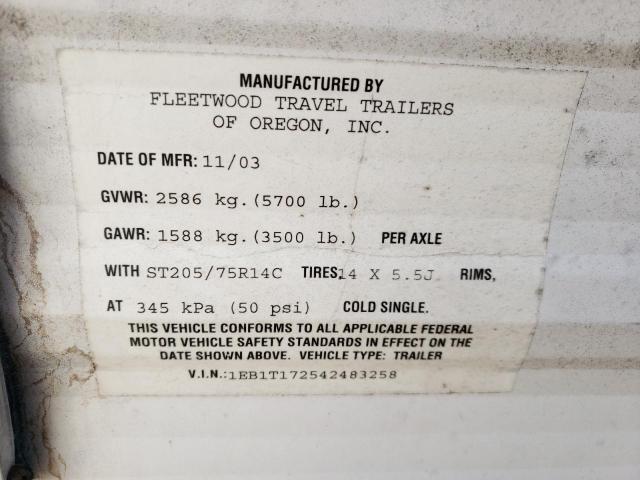 1EB1T172542483258 - 2004 FLEETWOOD PIONEER WHITE photo 10