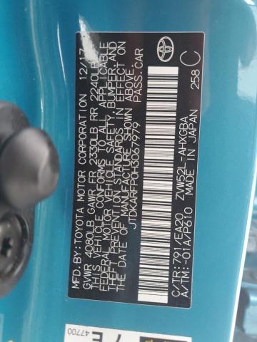 JTDKARFP0H3067979 - 2017 TOYOTA PRIUS PRIM 蓝色 照片 12