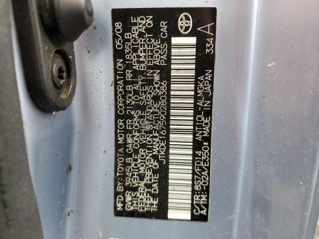 JTKDE167590280386 - 2009 TOYOTA SCION TC ლურჯი ფოტო 12