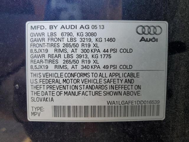 WA1LGAFE1DD016539 - 2013 AUDI Q7 PREMIUM PLUS BLUE photo 13