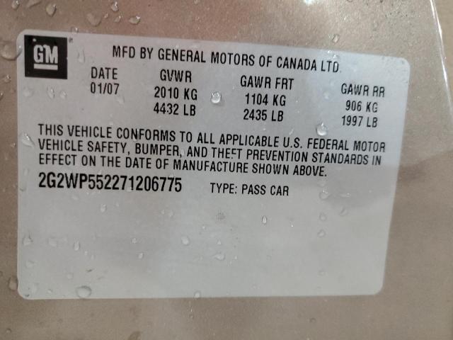 2G2WP552271206775 - 2007 PONTIAC GRAND PRIX 棕色 照片 12