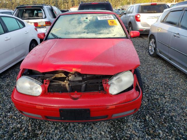 3VWDC21V01M811565 - 2001 VOLKSWAGEN CABRIO GLX წითელი ფოტო 5
