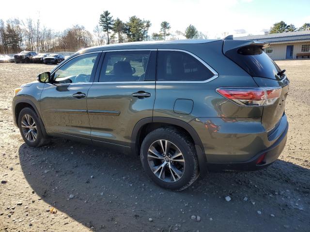 5TDJKRFH2GS319505 - 2016 TOYOTA HIGHLANDER XLE GREEN photo 2