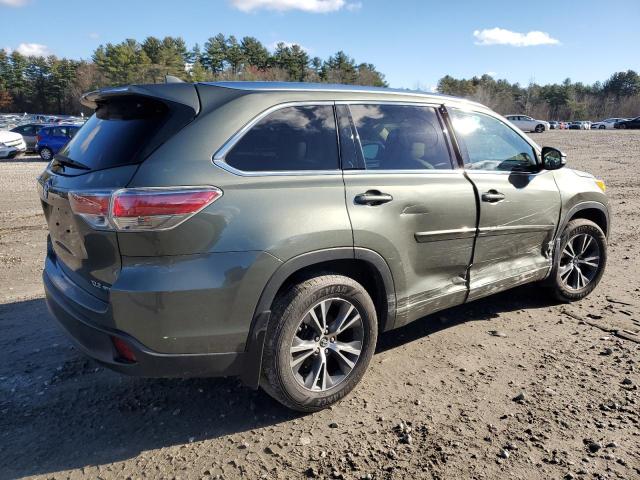 5TDJKRFH2GS319505 - 2016 TOYOTA HIGHLANDER XLE GREEN photo 3