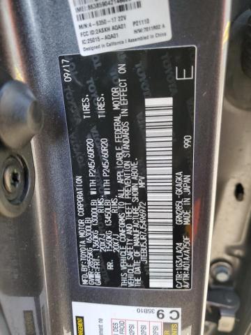 JTEBU5JR7J5496972 - 2018 TOYOTA 4RUNNER SR5/SR5 PREMIUM გრაფიტი ფოტო 13