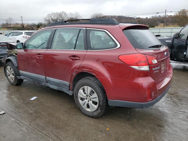 4S4BRCACXB3442404 - 2011 SUBARU OUTBACK 2.5I BURGUNDY photo 2