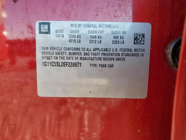 1G11C5SL2EF239871 - 2014 CHEVROLET MALIBU 1LT 栗色 照片 12