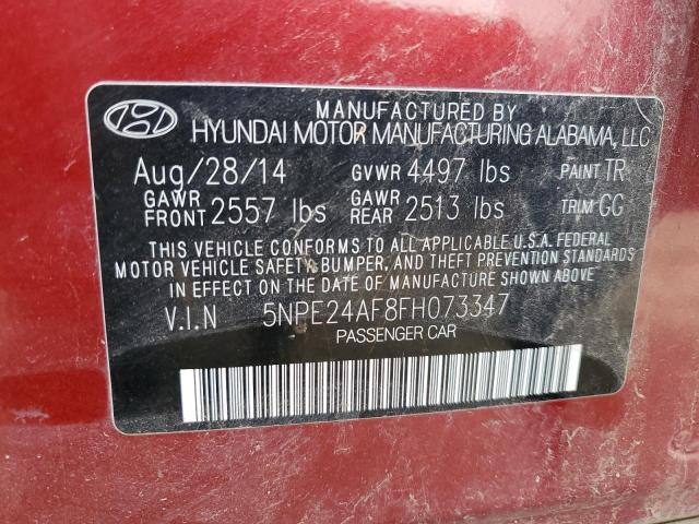 5NPE24AF8FH073347 - 2015 HYUNDAI SONATA SE MAROON photo 13