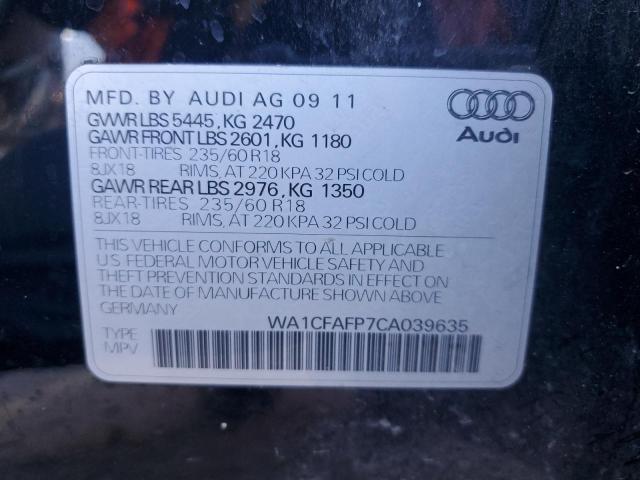 WA1CFAFP7CA039635 - 2012 AUDI Q5 PREMIUM BLACK photo 14