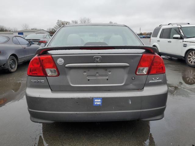 2HGES16545H564764 - 2005 HONDA CIVIC LX GRAY photo 6