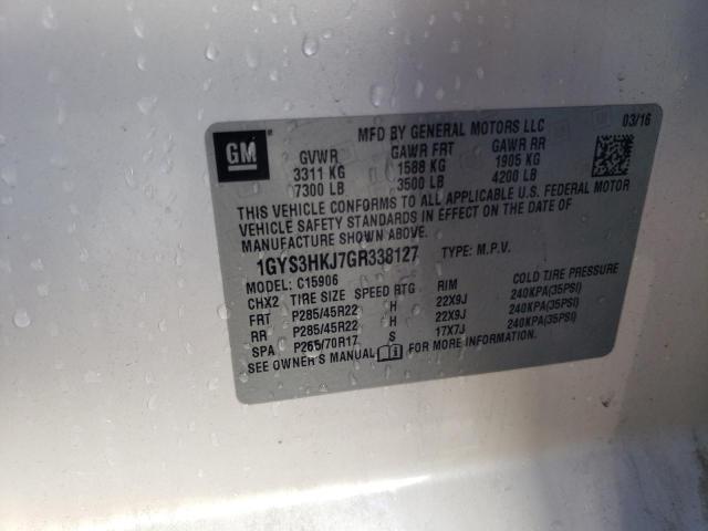 1GYS3HKJ7GR338127 - 2016 CADILLAC ESCALADE ESV LUXURY WHITE photo 13