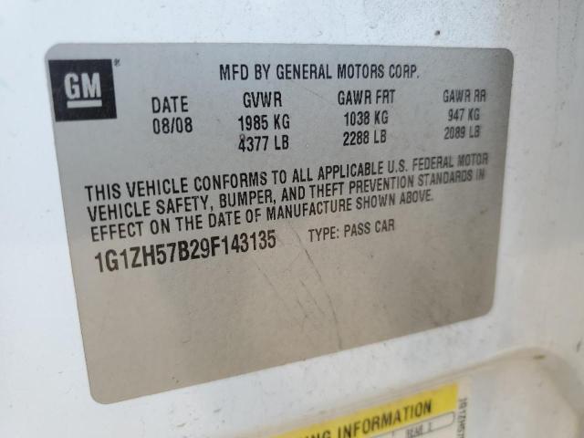 1G1ZH57B29F143135 - 2009 CHEVROLET MALIBU 1LT 白色 照片 12