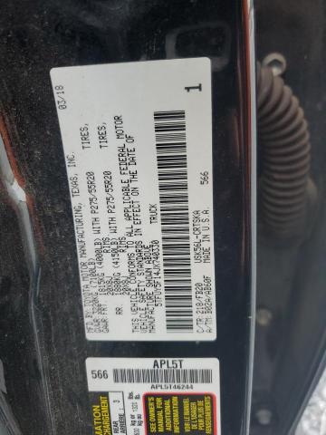 5TFUY5F14JX740330 - 2018 TOYOTA TUNDRA DOUBLE CAB SR/SR5 BLACK photo 12