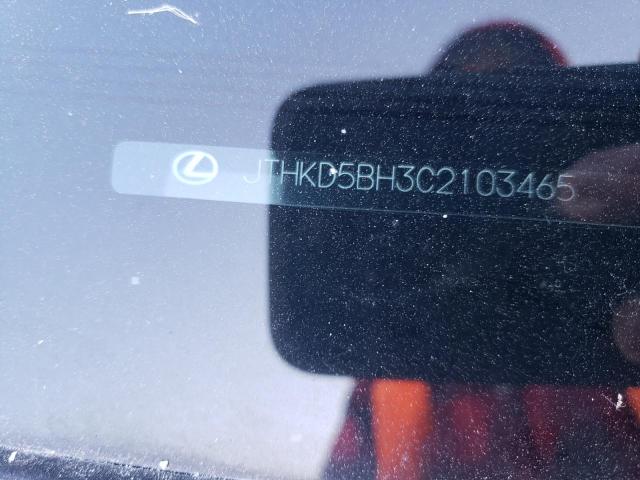 JTHKD5BH3C2103465 - 2012 LEXUS CT 200 WHITE photo 12