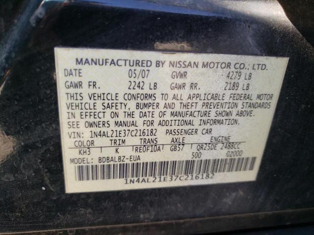 1N4AL21E37C216182 - 2007 NISSAN ALTIMA 2.5 BLACK photo 12