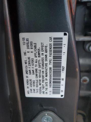 1HGCM66546A030288 - 2006 HONDA ACCORD EX CHARCOAL photo 12