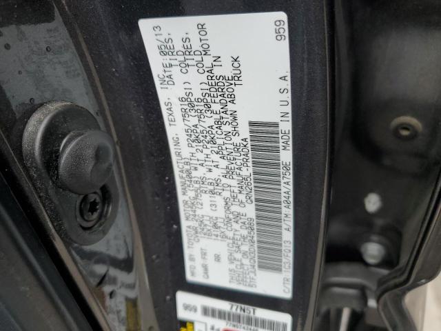 5TFJU4GN3DX045089 - 2013 TOYOTA TACOMA DOUBLE CAB PRERUNNER CHARCOAL photo 12