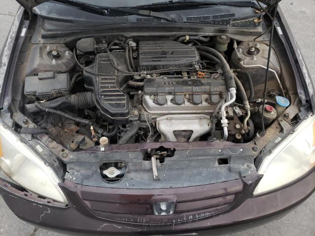 1HGES16541L028149 - 2001 HONDA CIVIC LX BROWN photo 11