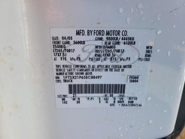 1FTSX21P65EC88497 - 2005 FORD F250 SUPER DUTY WHITE photo 13