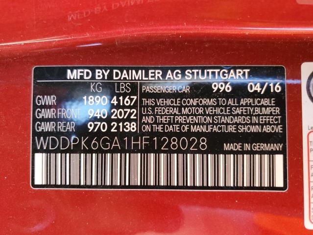 WDDPK6GA1HF128028 - 2017 MERCEDES-BENZ SLC 43 AMG RED photo 12