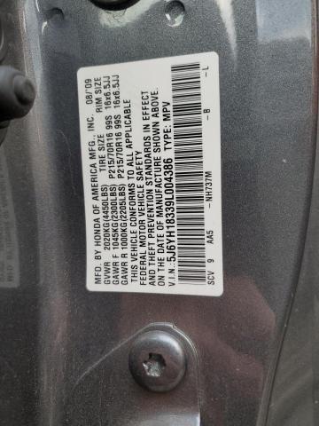 5J6YH18339L004386 - 2009 HONDA ELEMENT LX GRAY photo 12