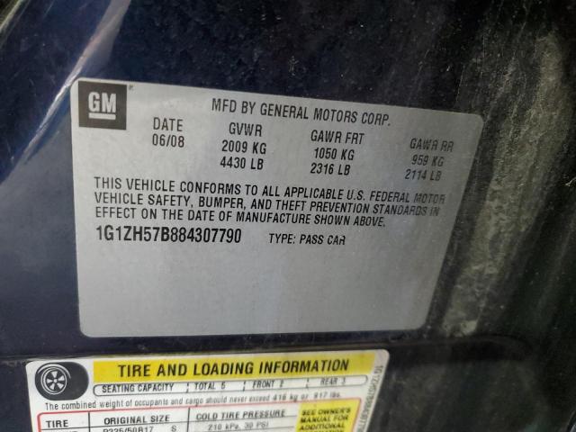 1G1ZH57B884307790 - 2008 CHEVROLET MALIBU 1LT BLUE photo 12